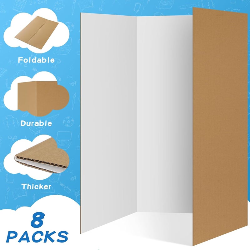 VinTS 8 PCS 36" x 48" Trifold Poster Board White Trifold Foldable Display Poster Board for School Projects, Science Fair,Graduation Exhibitions - Image 3
